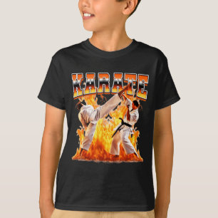 Camiseta Chamas de Karate Taekwondo Estilo Bootleg 90s