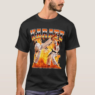 Camiseta Chamas de Karate Taekwondo Estilo Bootleg 90s