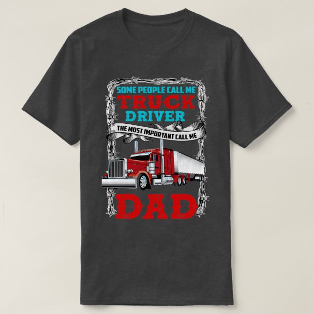 Camiseta Chame-me de driver ou Pai de caminhão (Frente do Design)