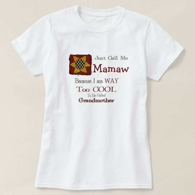 Camiseta Chame-me Mamaw Vovó Legal T-shirt Prim Sunflower (Frente do Design)