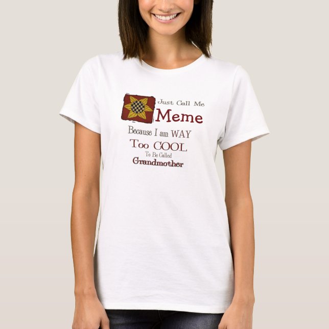 Camiseta Chame-me Meme Vovó Legal T-shirt Prim Sunflower (Frente)