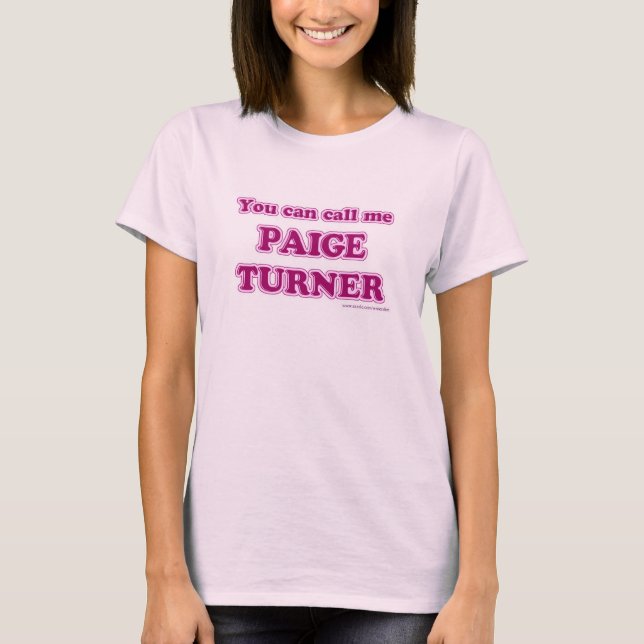 Camiseta Chame-me Paige Turner Funny Author Slogan (Frente)