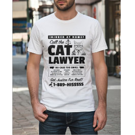 Camiseta Chame o Advogado do Gato – Paródia Divertida de Ad