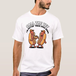 Camiseta Chame O Veterinário Estou Derrubando Esses Cachorr