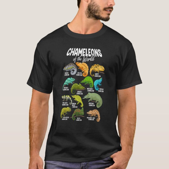 Camiseta Chameleon Animals of the World Reptile Lizard Herp (Frente)