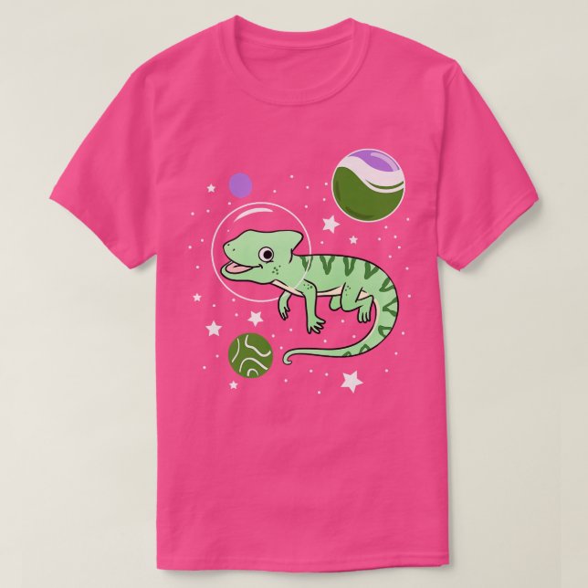 Camiseta Chameleon Astronaut Genderqueer Pride  (Frente do Design)
