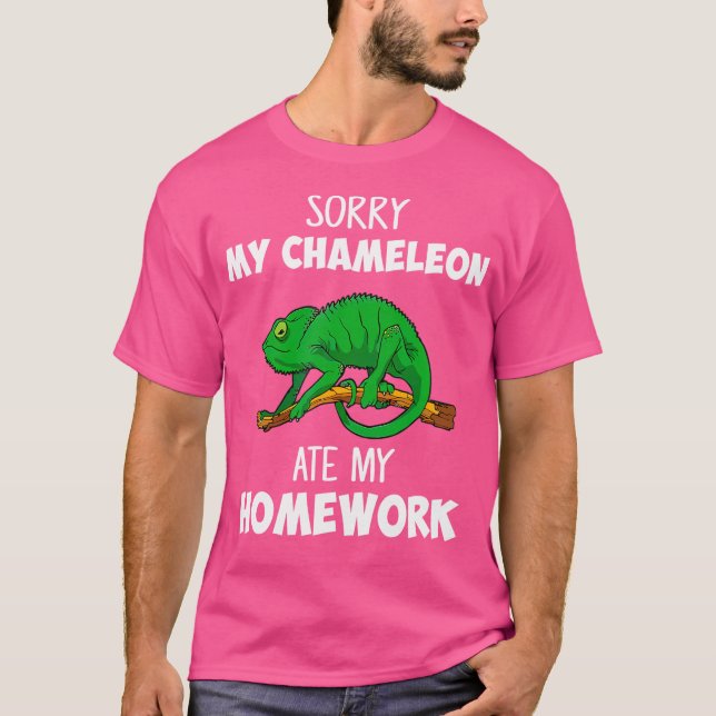 Camiseta Chameleon Ate My Homework Lizard Chameleon (Frente)