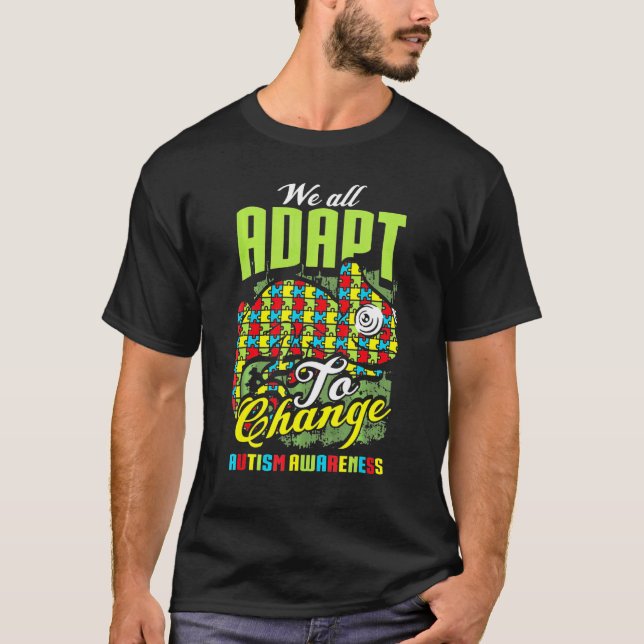 Camiseta Chameleon Autismo Sensibilização Camaleão (Frente)