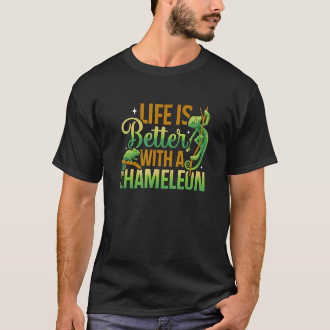 Camiseta Chameleon Life Melhor Camaleão Mãe Pai Réptil (Frente)