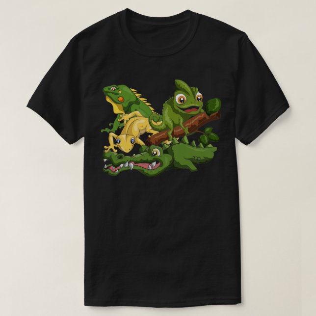 Camiseta Chameleon Lizard Crocodilo Animais Répteis (Frente do Design)
