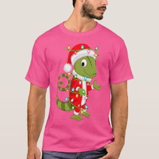 Camiseta Chameleon Lover Xmas Papais noeis de iluminação Ch