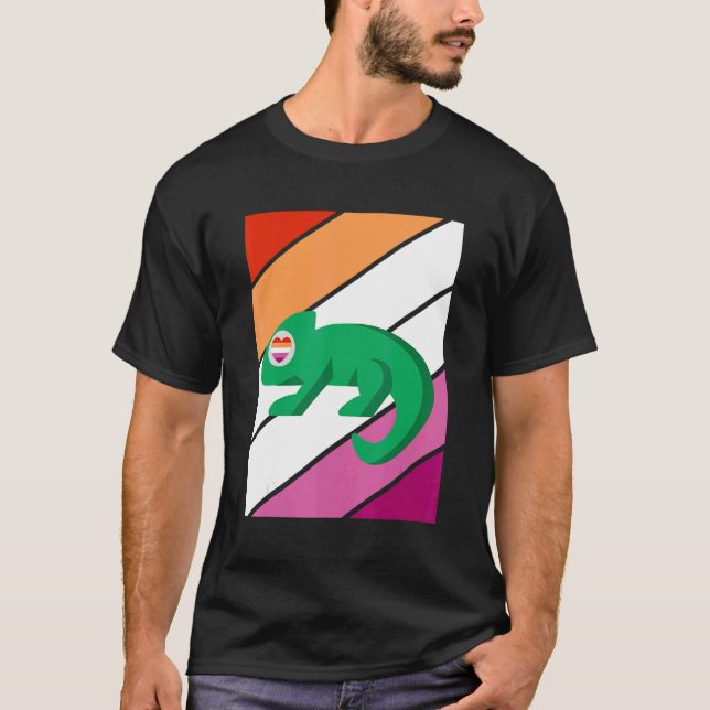 Camiseta Chameleon Pride Lesbian Flag LGBTQ Proud Ally Prid (Frente)