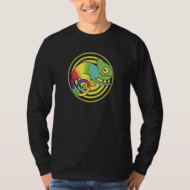 Camiseta Chameleon Rainbow Colored Chameleons (Frente)