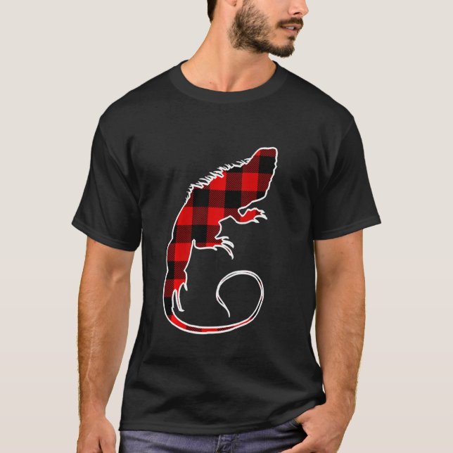 Camiseta Chameleon Red Buffalo Xadrez Lizard Correspondendo (Frente)
