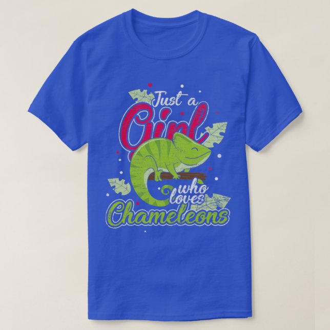 Camiseta Chameleon Reptile Girl Retro Chameleons (Frente do Design)