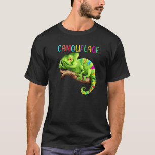 Camiseta Chameleon Reptiles Iguano Lizard Camouflage Terrar