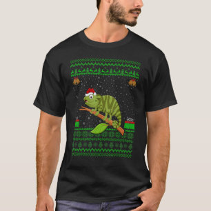 Camiseta Chameleon Santa Hat Matching Ugly Chameleon Chris