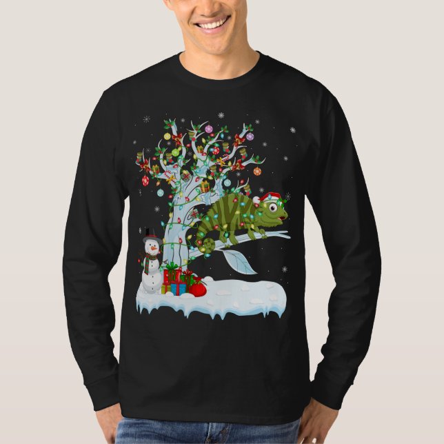 Camiseta Chameleon Xmas Element Tree Lighting Chameleon (Frente)