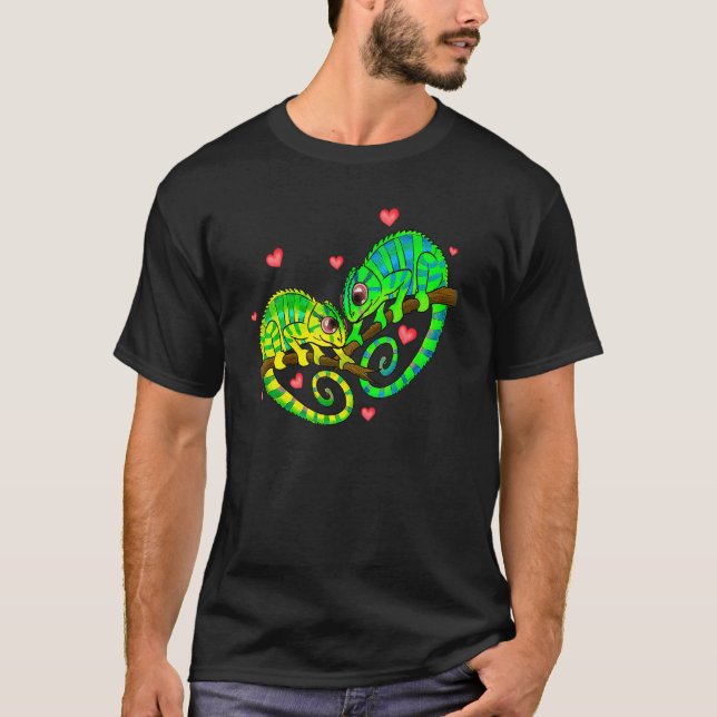 Camiseta Chameleons Couples Love Hearts Retro Style Valenti (Frente)