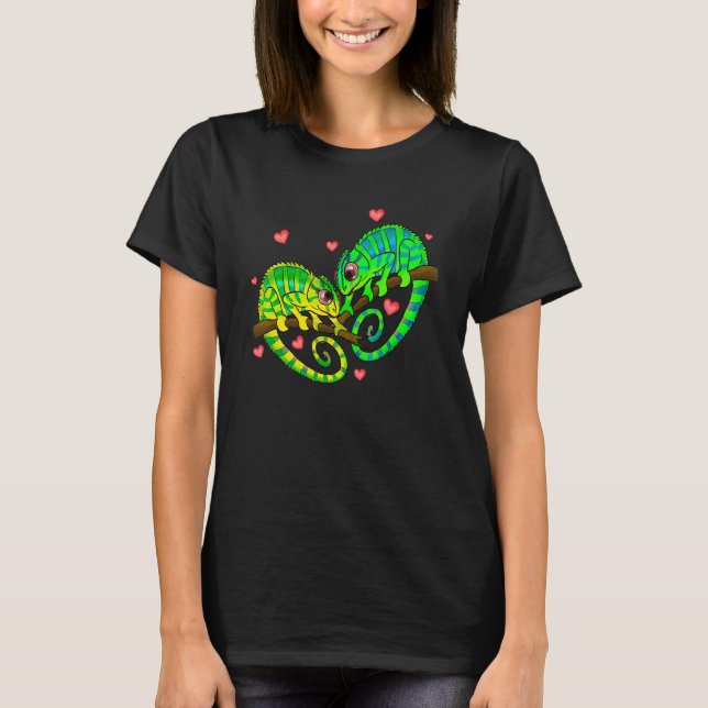Camiseta Chameleons Couples Love Hearts Retro Style Valenti (Frente)