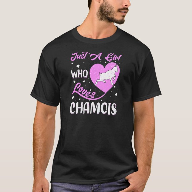 Camiseta Chamois Em Forma De Coração Apenas Uma Menina Que  (Frente)