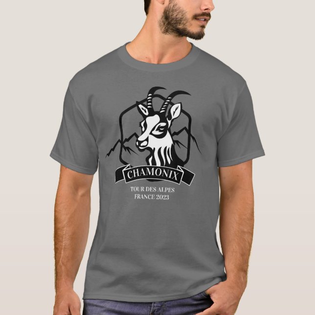 Camiseta Chamois no Alpino Francês Personalizado de Chamoni (Frente)