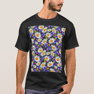 Camiseta Chamomila, flores silvestres: padrão uniforme.