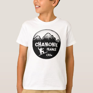 Camiseta Chamonix France Orange Snowboard boys tee
