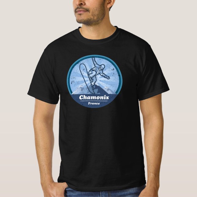 Camiseta Chamonix Station de ski - Snowboard (Frente)
