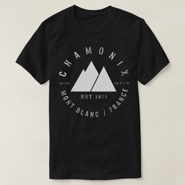 Camiseta Chamonix Valley Mont Blanc France Snowboard (Frente do Design)