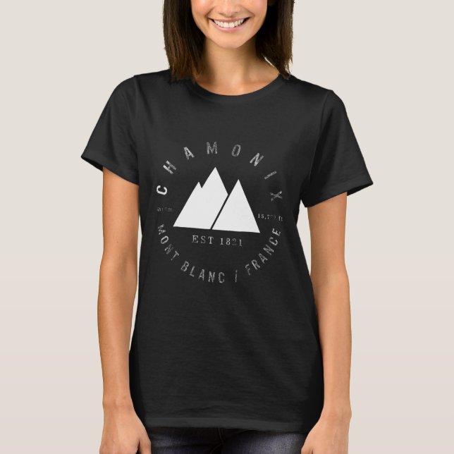 Camiseta Chamonix Valley Mont Blanc France Snowboard (Frente)