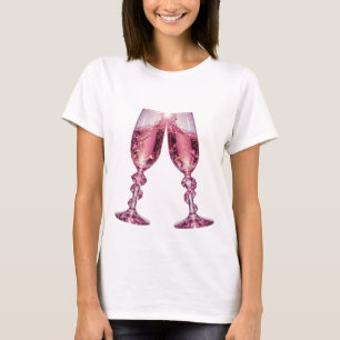 Camiseta CHAMPAGNE GLASSES prateada atraente
