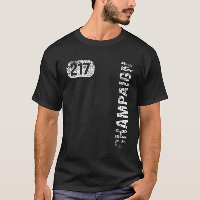 Camiseta Champaign Illinois 217 Area Code Vintage Retro (Frente)