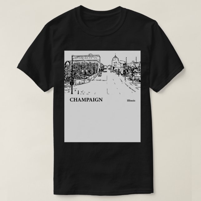 Camiseta Champaign Illinois TShirt 3 (Frente do Design)