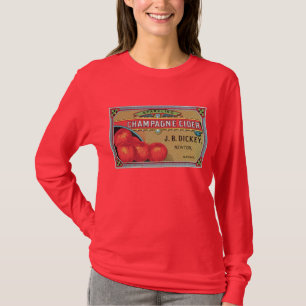 Camiseta Champanhe Cider Vintage Apple Art