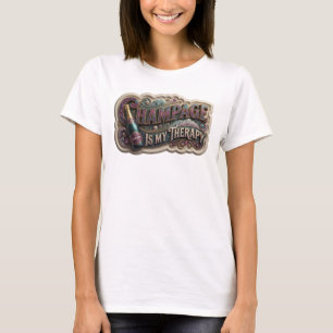 CAMISETA CHAMPANHE COLORIDA MODERNA É MINHA TERAPIA