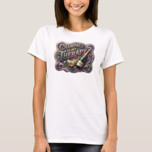 Camiseta CHAMPANHE COLORIDO DIVERTIDO É MINHA TERAPIA v2