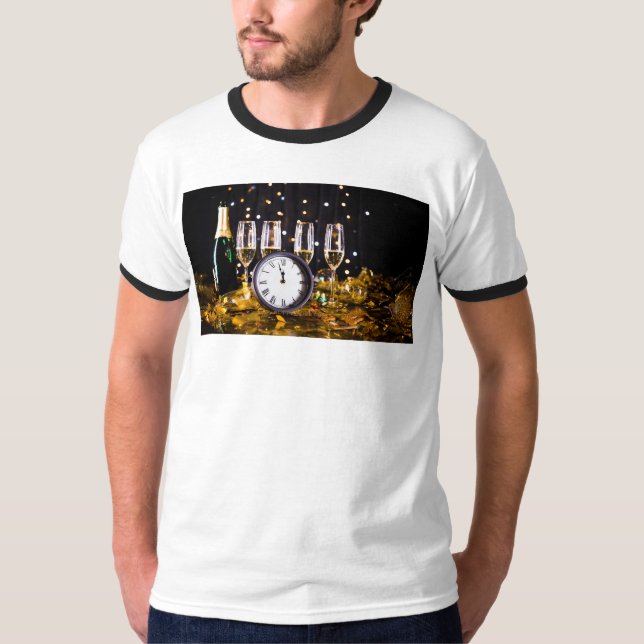 Camiseta Champanhe de SlipperyJoe, comemoração do Ano Novo (Frente)