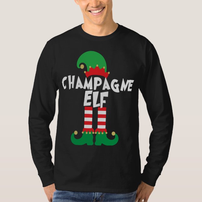 Camiseta Champanhe Elf Engraçado Esquadra de Natal Correspo (Frente)