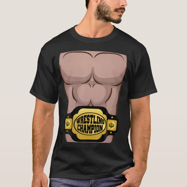 Camiseta Champion Belt Wrestler Costume Halloween Shirt Kid (Frente)