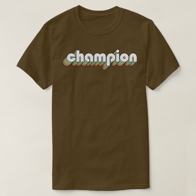 Camiseta Champion Retro Rainbow Tipografia Estilo Desvaneci (Frente do Design)