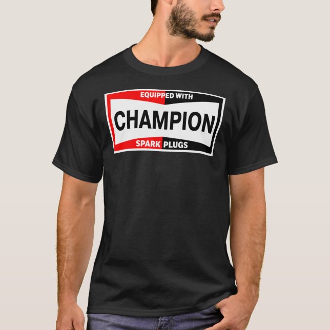 Camiseta Champion Spark Plugs Vintage Graphic Design Digita (Frente)