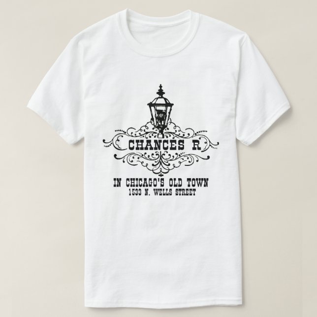 Camiseta Chances R Restaurant, Chicago e Chicago (Frente do Design)