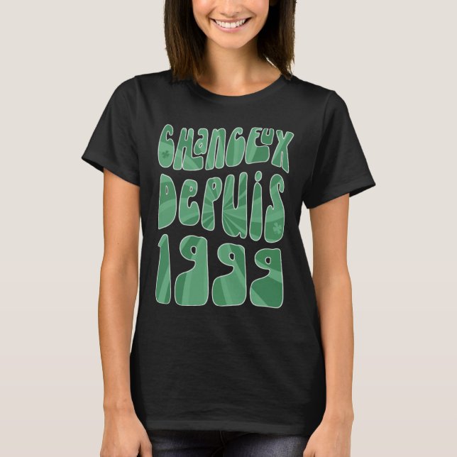 Camiseta Chanceux Depuis 1999 24 Ans Anniversaire St Patric (Frente)