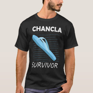 Camiseta Chancla Survivor Engraçado Mexicano e Espanhol Lat
