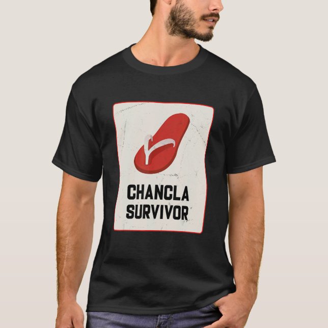 Camiseta Chancla Survivor  Spanish Joke (Frente)