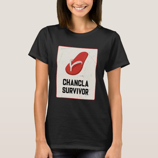 Camiseta Chancla Survivor  Spanish Joke (Frente)