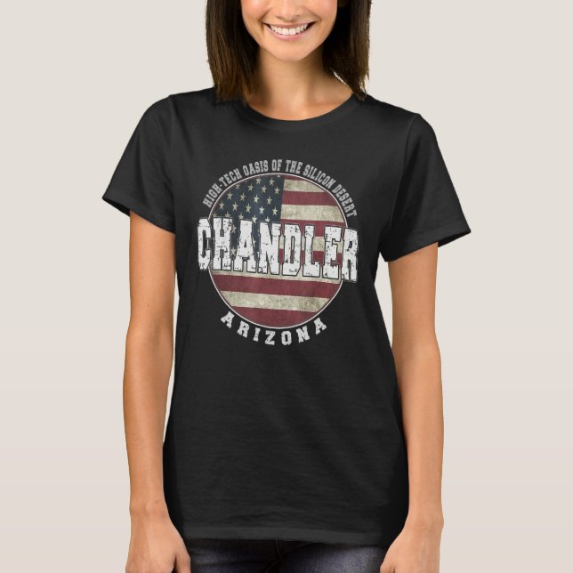 Camiseta Chandler Arizona  Vintage American flag (Frente)