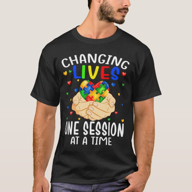Camiseta Changin Lives One Session At A Time Autism Awarene (Frente)