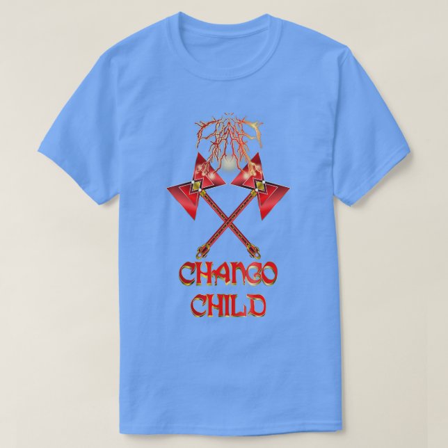 Camiseta Chango Child Lightning Cobrado Twin Double Ax Cla (Frente do Design)